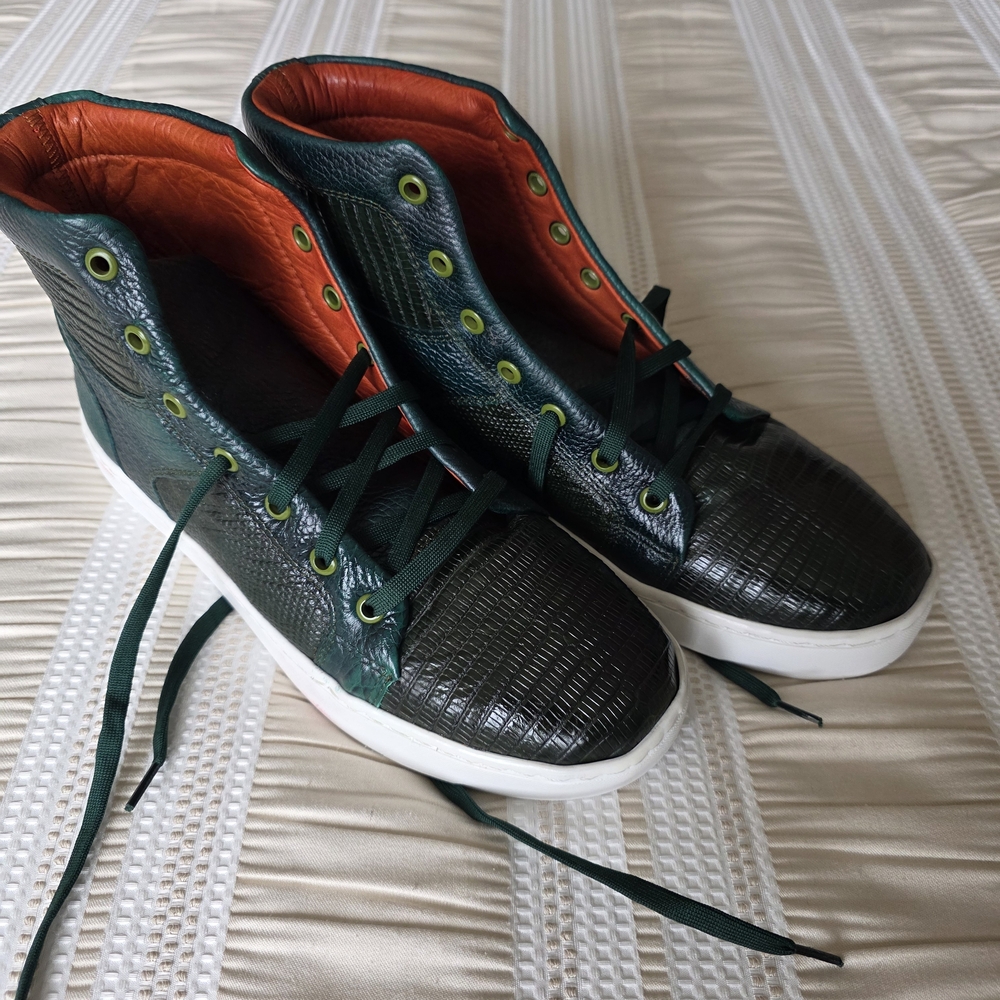 Custom Lizard Skin Leather Sneakers